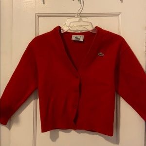 Vintage Lacoste Red Wool Cardigan